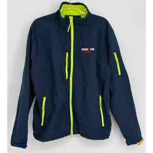 Zorrel Ironman Staff Softshell Jacket Mens XL Navy Blue Neon Lime Full Zip Coat
